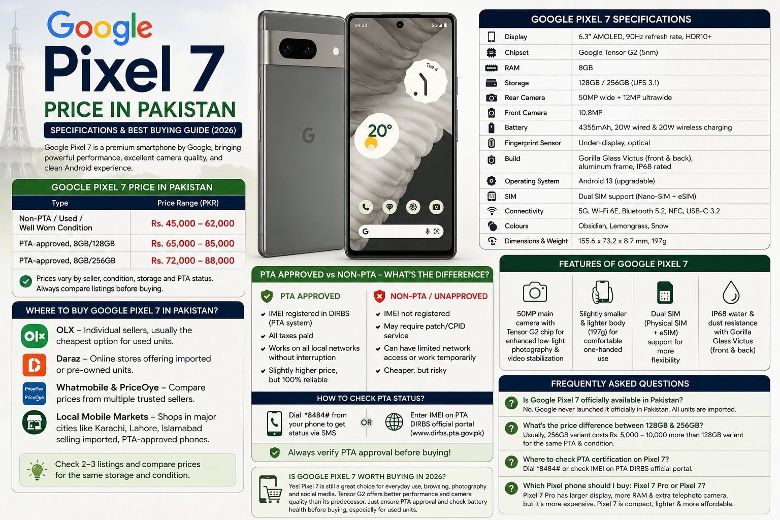 google pixel 7 price in pakistan
